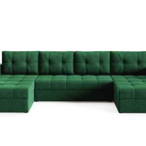 IVIO Duży Narożnik U funkcja spania , pojemnik , welur , velvet manila 35 568647 IVIO Duży Narożnik U funkcja spania , pojemnik , welur , velvet manila 35 568647