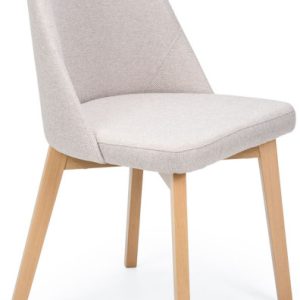 Jasnobeżowe krzesło tapicerowane nowoczesne – Nalo 326843 Jasnobeżowe krzesło tapicerowane nowoczesne – Nalo 326843