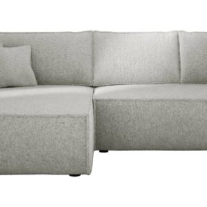 Jasnoszara sofa narożna na sprężynach COBRA S pojemnik boucla lewa 813055