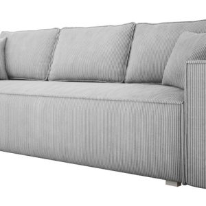 Jasnoszara sofa rozkładana z pojemnikiem NOEMI do salonu sztruks 519859
