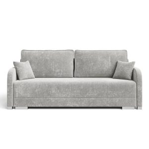Jasnoszara sofa z funkcją spania i pojemnikiem GOJA szenil 1062565