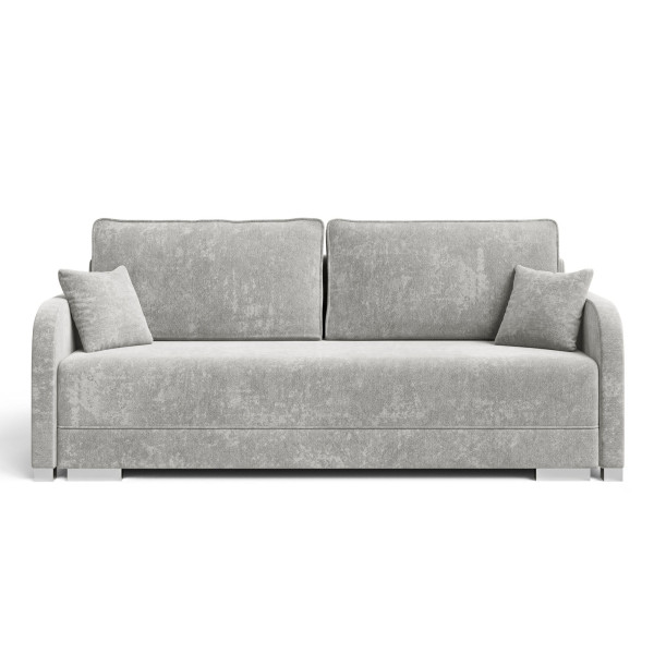 Jasnoszara sofa z funkcją spania i pojemnikiem GOJA szenil 1062565