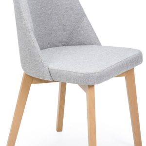 Jasnoszare krzesło drewniane do stołu dąb artisan – Oreno 326837