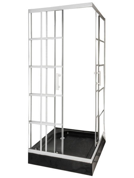 Kabina prysznicowa 80x80 biała LOFT czarny brodzik 13cm 210787