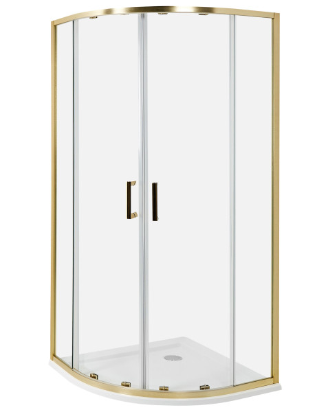 Kabina prysznicowa 90x90x185 cm złota 385096