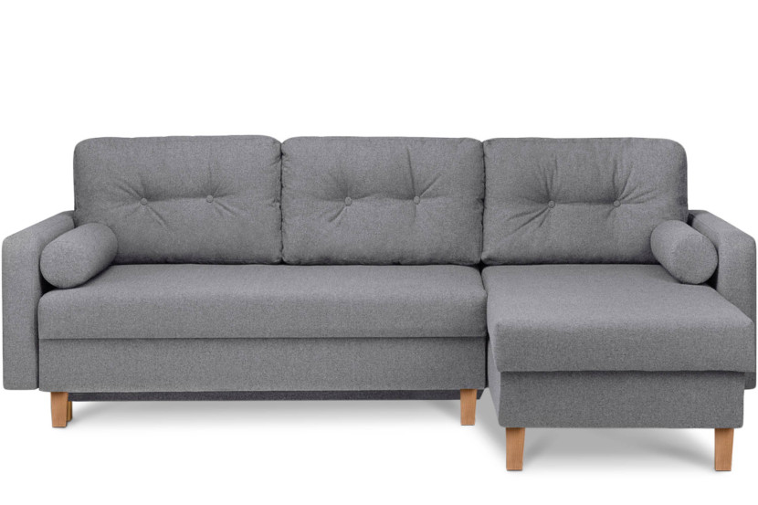 KONSIMO ERISO Narożnik ciemnoszary rozkładany z pojemnikiem, szer. 240 cm 857112