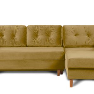 KONSIMO ERISO Narożnik hygge żółty do salonu z funkcją spania, miodowy 857106 KONSIMO ERISO Narożnik hygge żółty do salonu z funkcją spania, miodowy 857106