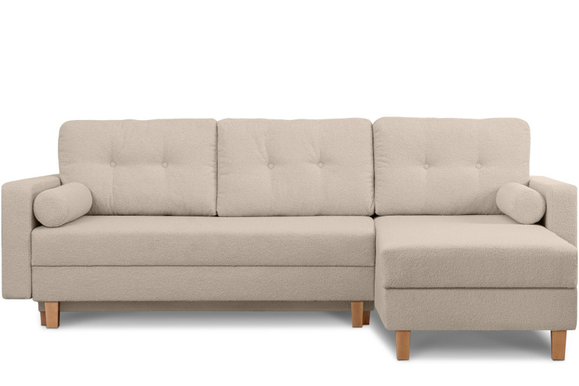 KONSIMO ERISO Narożnik prawy/lewy baranek boucle kremowy szer. 240 cm 857180