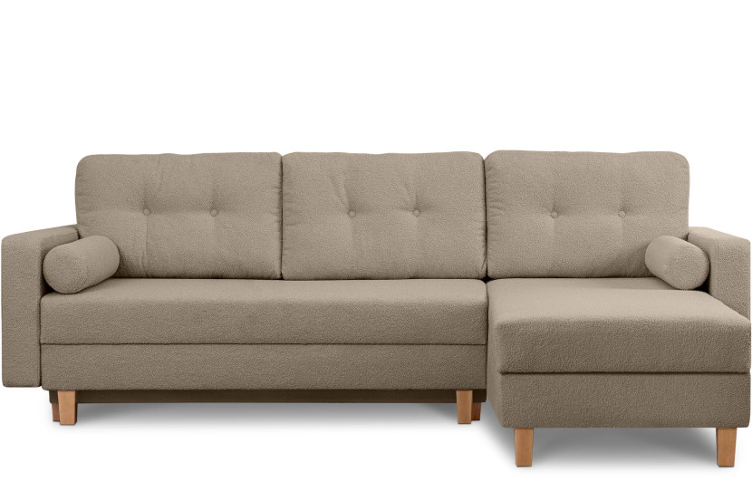 KONSIMO ERISO Narożnik szaro-beżowy prawy/lewy boucle szer. 240 cm 857104