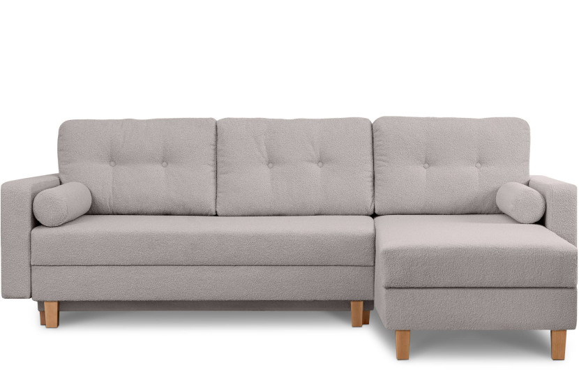 KONSIMO ERISO Skandynawski Narożnik do salonu/sypialni popielaty boucle 857110