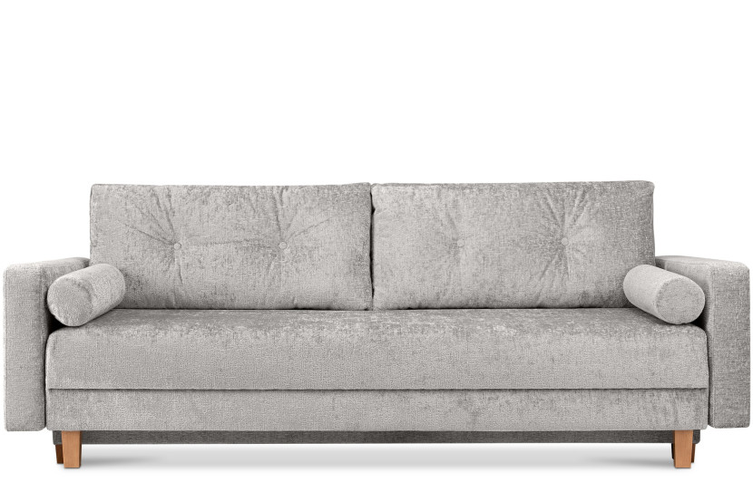 KONSIMO ERISO Srebrna Kanapa szenilowa, rozkładana, szer. 220 cm 857162