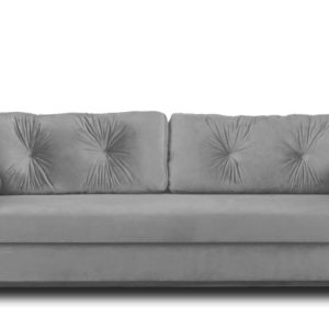 KONSIMO ERISO Szara Sofa kanapa welurowa rozkładana 3 os. szer. 220 cm 857169 KONSIMO ERISO Szara Sofa kanapa welurowa rozkładana 3 os. szer. 220 cm 857169