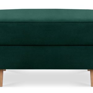 KONSIMO ERISO Welurowy Puf ciemnozielony, otwierany, do sofy 71×71 cm 857183