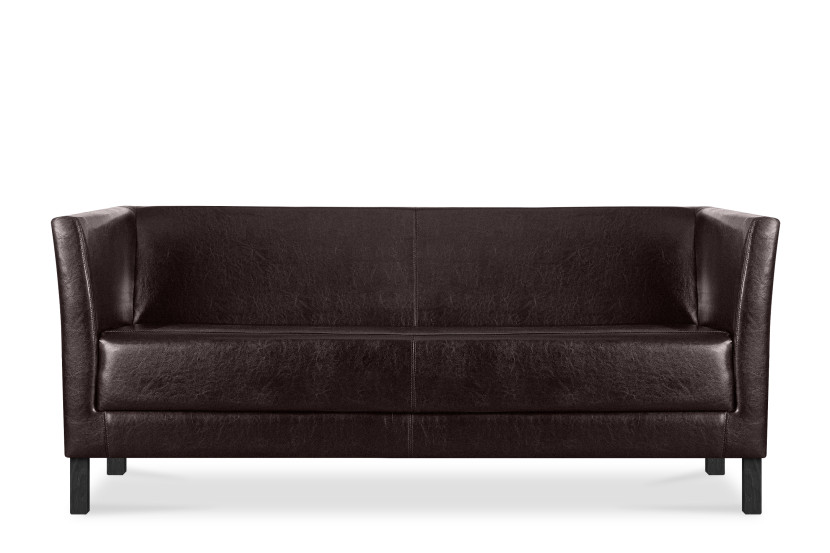 KONSIMO ESPECTO Sofa trzyosobowa z ekoskóry do salonu, brązowy 849994