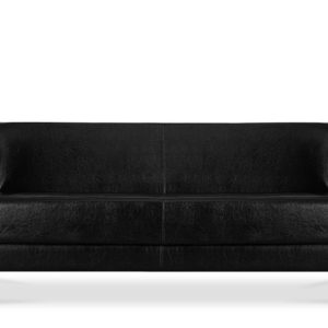 KONSIMO ESPECTO Sofa trzyosobowa z ekoskóry do salonu, czarna 849991 KONSIMO ESPECTO Sofa trzyosobowa z ekoskóry do salonu, czarna 849991