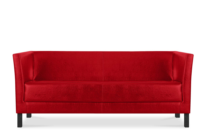 KONSIMO ESPECTO Sofa trzyosobowa z ekoskóry do salonu, czerwona 849992