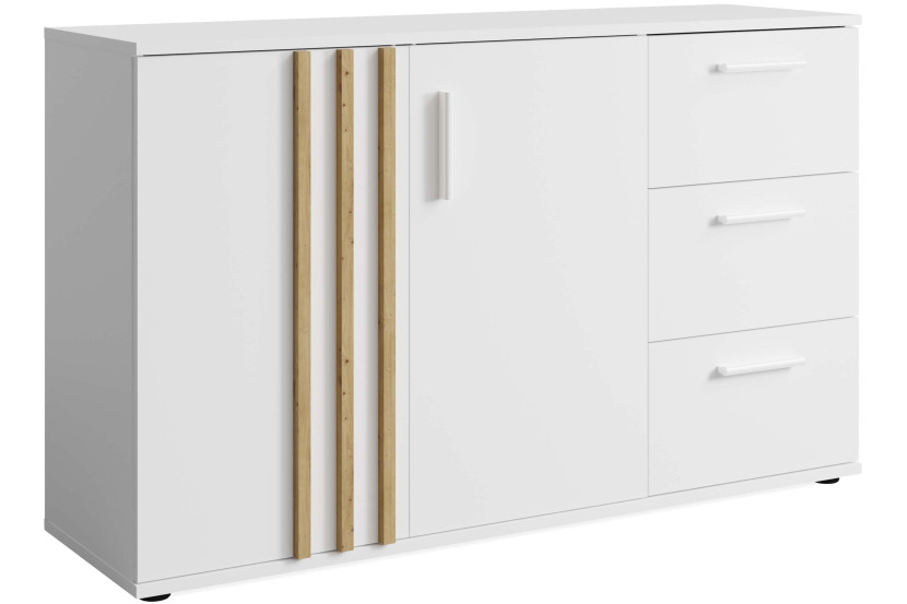 KONSIMO FERIO Nowoczesna biała komoda do salonu 120 cm z szufladami 757262