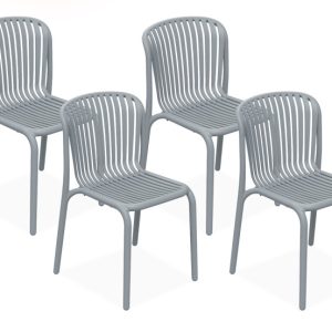 KONSIMO FICCARI Eleganckie Krzesła na ogród, szare, minimalistyczne 4 szt. 868355 KONSIMO FICCARI Eleganckie Krzesła na ogród, szare, minimalistyczne 4 szt. 868355