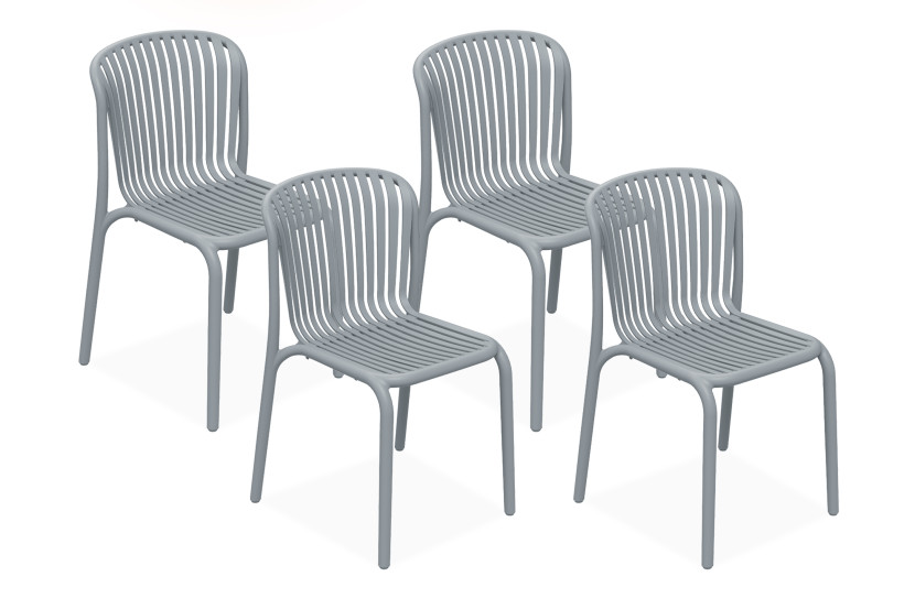 KONSIMO FICCARI Eleganckie Krzesła na ogród, szare, minimalistyczne 4 szt. 868355
