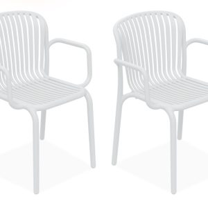 KONSIMO FICCARI Krzesło na ogród / taras / balkon, białe, zestaw 2 szt. 868313 KONSIMO FICCARI Krzesło na ogród / taras / balkon, białe, zestaw 2 szt. 868313