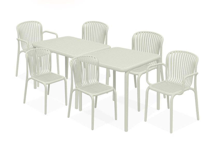 KONSIMO FICCARI Meble zewnętrzne, nowoczesny design, beż, 6-osobowe 868706