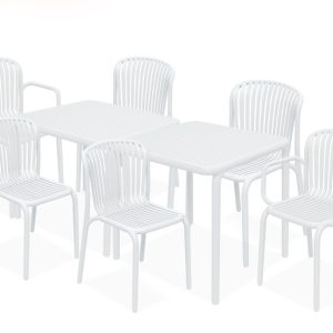 KONSIMO FICCARI Zestaw solidnych designerskich mebli do ogrodu, biały 868740 KONSIMO FICCARI Zestaw solidnych designerskich mebli do ogrodu, biały 868740