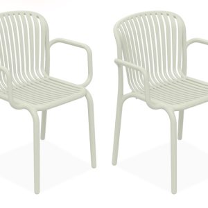 KONSIMO FICCARI Zestaw stylowych beżowych krzeseł na balkon/taras 2 szt. 868327 KONSIMO FICCARI Zestaw stylowych beżowych krzeseł na balkon/taras 2 szt. 868327