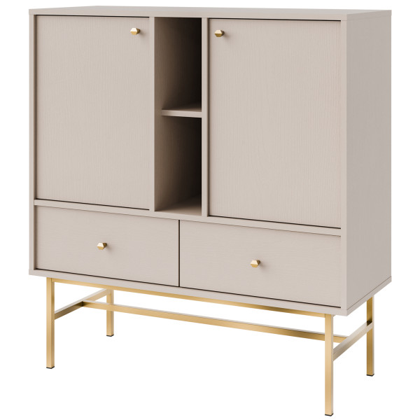 KONSIMO FLOREN Komoda 100 cm z szufladami i przegródkami kremowa 757345