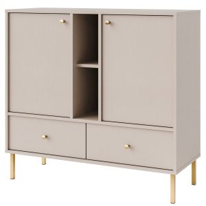 KONSIMO FLOREN Komoda 100 cm z szufladami i przegródkami kremowa 757347 KONSIMO FLOREN Komoda 100 cm z szufladami i przegródkami kremowa 757347