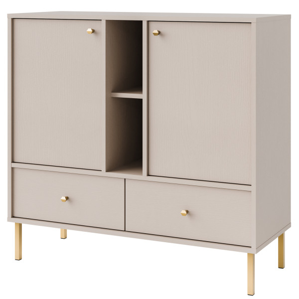 KONSIMO FLOREN Komoda 100 cm z szufladami i przegródkami kremowa 757347