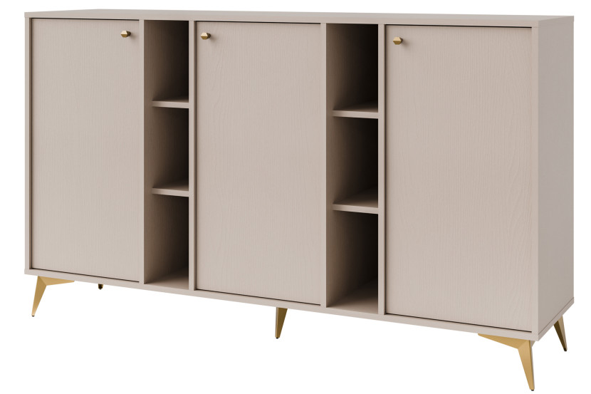 KONSIMO FLOREN Komoda do salonu z przegródkami na złotych nóżkach 757808