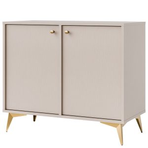 KONSIMO FLOREN Mała komoda do przechowywania kremowa elegancka 757813
