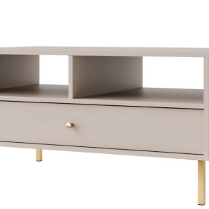 KONSIMO FLOREN Stolik kawowy do salonu z szufladą na złotych nóżkach 757442 KONSIMO FLOREN Stolik kawowy do salonu z szufladą na złotych nóżkach 757442