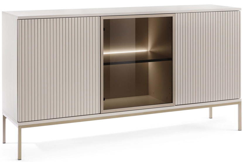 KONSIMO FONTE Duża komoda 154 cm system push-to-open, ozdobne lamele 757746