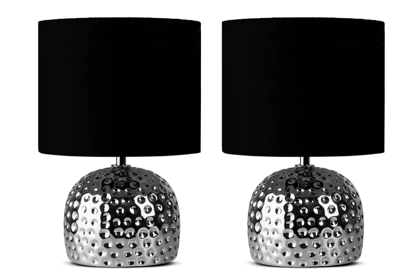 KONSIMO FRAGI komplet lampek 2 szt. eleganckie do sypialni srebrne 807816