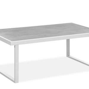 KONSIMO FRENA Stolik ogrodowy stalowy, biały, styl loftowy 118 x 65 cm 868625 KONSIMO FRENA Stolik ogrodowy stalowy, biały, styl loftowy 118 x 65 cm 868625