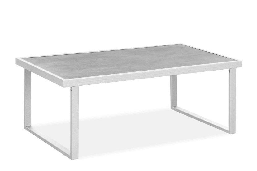 KONSIMO FRENA Stolik ogrodowy stalowy, biały, styl loftowy 118 x 65 cm 868625