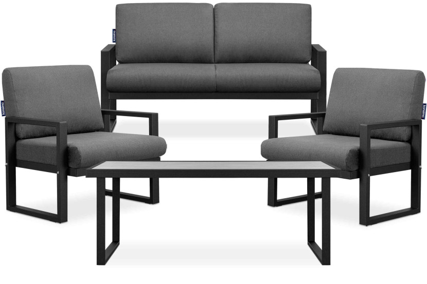 KONSIMO FRENA Zestaw mebli ogrodowych industrialnych czarno-szary, loft 868698