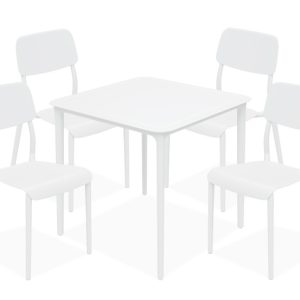 KONSIMO GALIO Biały Zestaw na ogród, Stół i 4 krzesła, ergonomiczne, 4 os. 868712 KONSIMO GALIO Biały Zestaw na ogród, Stół i 4 krzesła, ergonomiczne, 4 os. 868712