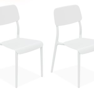 KONSIMO GALIO Designerskie Krzesło na ogród, białe, minimalistyczne, 2 szt. 868346 KONSIMO GALIO Designerskie Krzesło na ogród, białe, minimalistyczne, 2 szt. 868346