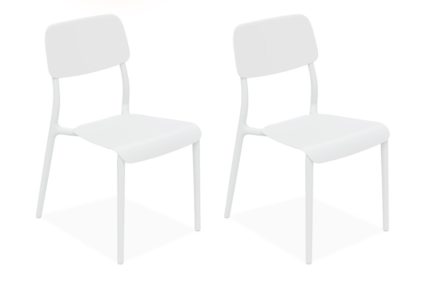 KONSIMO GALIO Designerskie Krzesło na ogród, białe, minimalistyczne, 2 szt. 868346