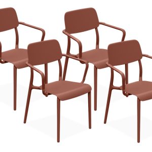 KONSIMO GALIO Ergonomiczne krzesła ogrodowe, pomarańczowe, 4 os. 868331 KONSIMO GALIO Ergonomiczne krzesła ogrodowe, pomarańczowe, 4 os. 868331