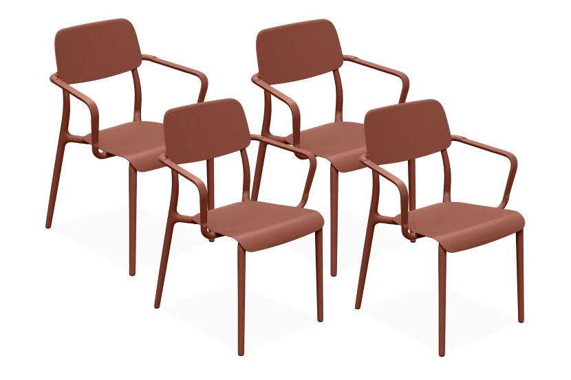 KONSIMO GALIO Ergonomiczne krzesła ogrodowe, pomarańczowe, 4 os. 868331