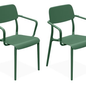 KONSIMO GALIO Krzesło na ogród z podłokietnikiem, oliwkowy zielony 2 szt. 868351 KONSIMO GALIO Krzesło na ogród z podłokietnikiem, oliwkowy zielony 2 szt. 868351