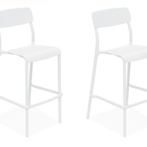 KONSIMO GALIO Nowoczesny Hoker do ogrodu/na taras, biały, komplet 2 szt. 868361 KONSIMO GALIO Nowoczesny Hoker do ogrodu/na taras, biały, komplet 2 szt. 868361