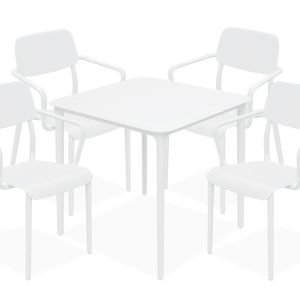 KONSIMO GALIO Zestaw ergonomicznych mebli na ogród/taras, białe, 4 os. 868687 KONSIMO GALIO Zestaw ergonomicznych mebli na ogród/taras, białe, 4 os. 868687