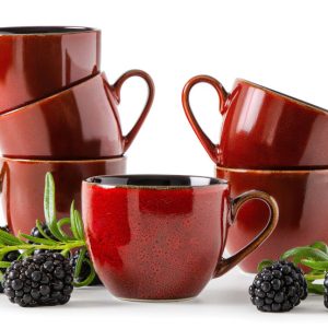 KONSIMO GAMBIA filiżanka do espresso 6 szt, ceramika, unikalny wzór, 90 ml 726468
