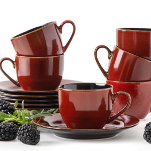 KONSIMO GAMBIA zestaw kawowy espresso 6 os. (12 el.) szkliwo reaktywne 726489 KONSIMO GAMBIA zestaw kawowy espresso 6 os. (12 el.) szkliwo reaktywne 726489