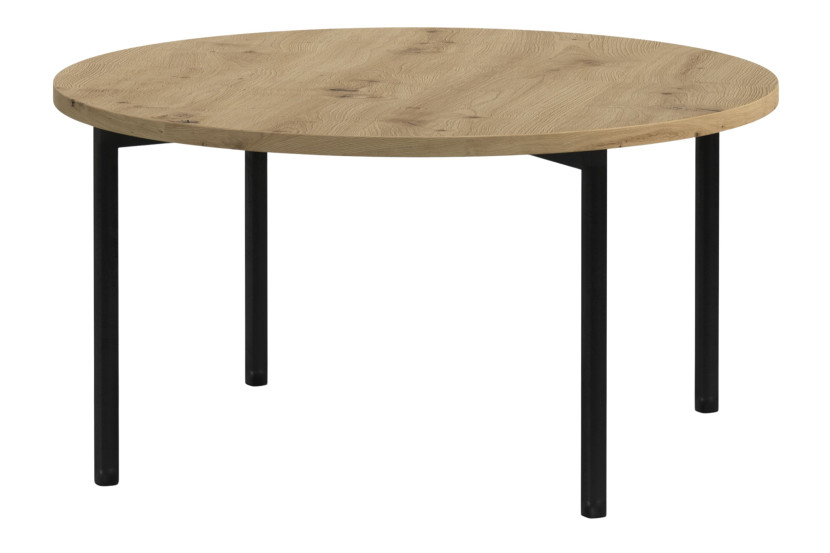 KONSIMO GERIS Stolik loftowy na wysokich czarnych nogach, dąb artisan 823535