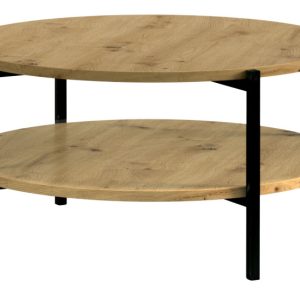 KONSIMO GERIS Stolik w stylu industrialnym z półką, dąb artisan 823531 KONSIMO GERIS Stolik w stylu industrialnym z półką, dąb artisan 823531